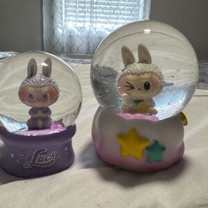 Labubu Snow Globe Set - Purple and White